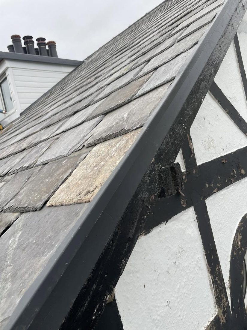 Slate roof and lead flashing repair on a period property
